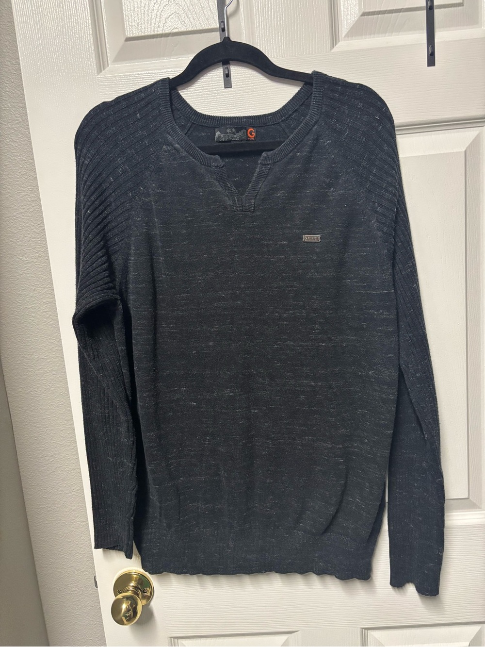 G by Guess Men's Dark Charcoal Crewneck Sweater